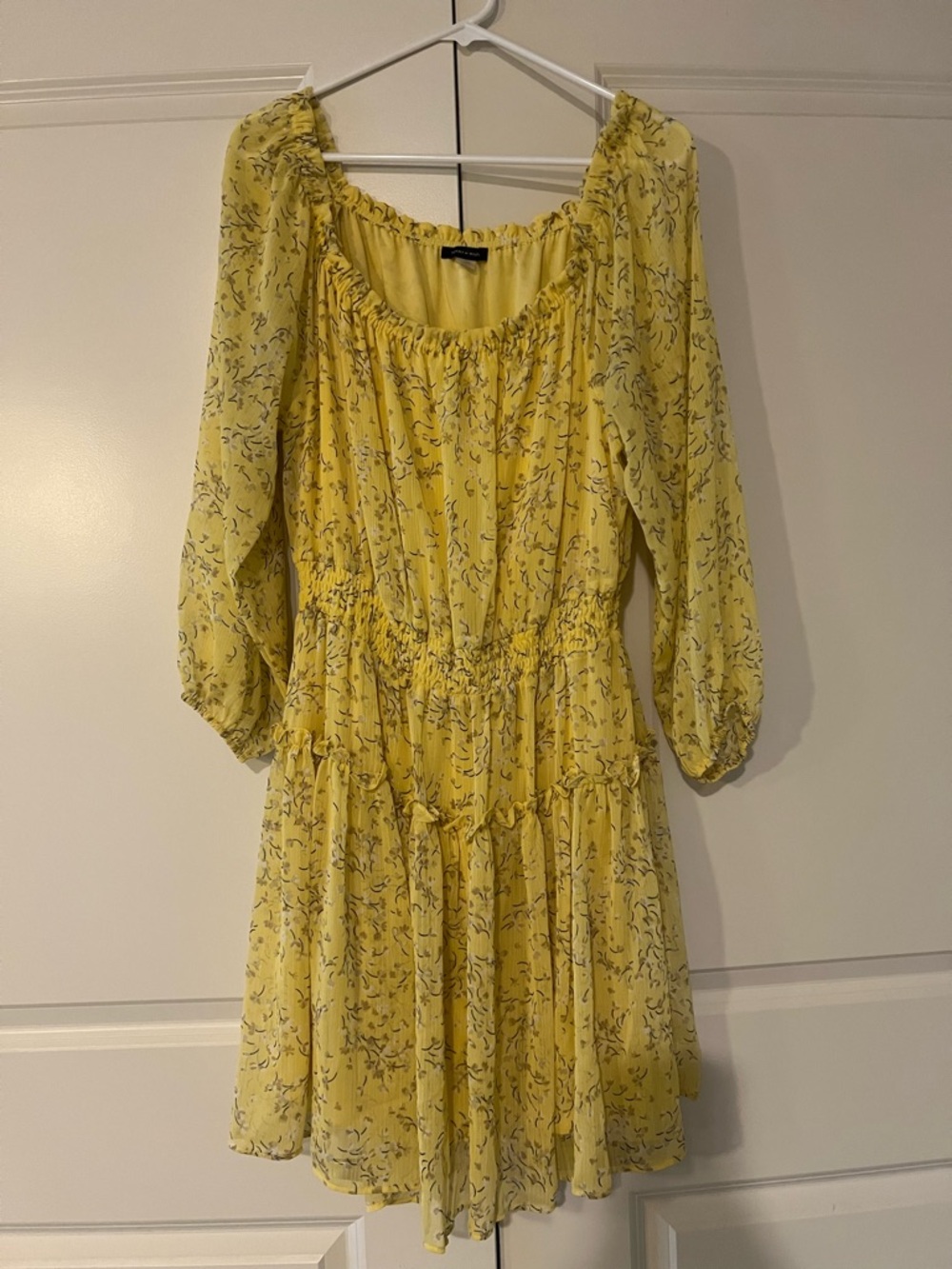 Tommy Hilfiger Yellow Floral Tiered Women's Dress